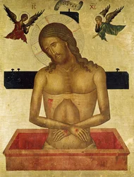 Icône représentant le Christ dans le tombeau